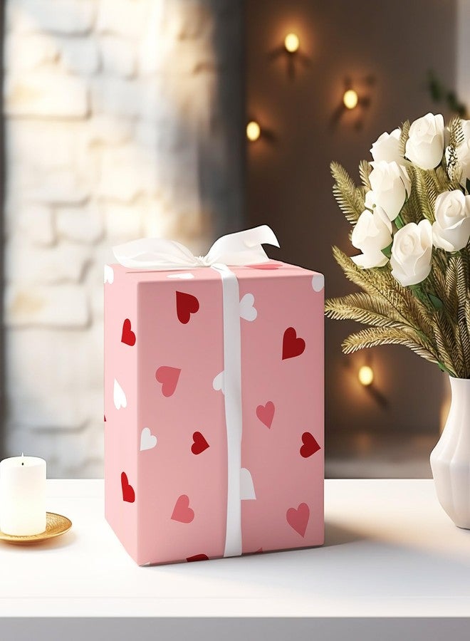 Whaline 12 Sheet Valentine's Day Wrapping Paper Heart Stripe Gift Wrap Paper Bulk Folded Flat Pink Red Craft Paper for DIY Crafts Wedding Anniversary Party Gift Packing Supplies, 19.7 x 27.6 Inch - Image 5